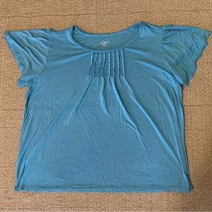 Light blue pleated front blouse NWOT Ann Taylor Loft size large